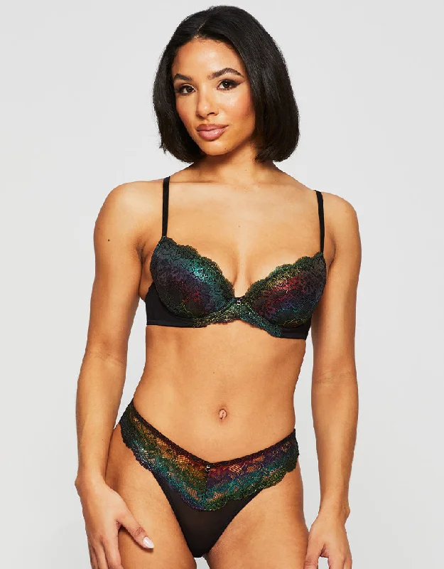 Ann Summers Sexy Lace Planet Pride Limited Edition Bra Foil Rainbow Feminine Lace Bra