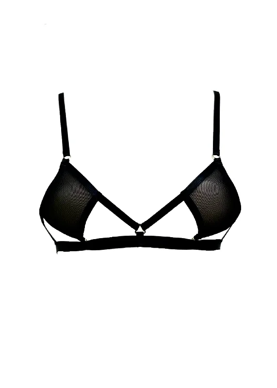 SHEER Diamond Multi Bra (Black) Wireless Lace Bra