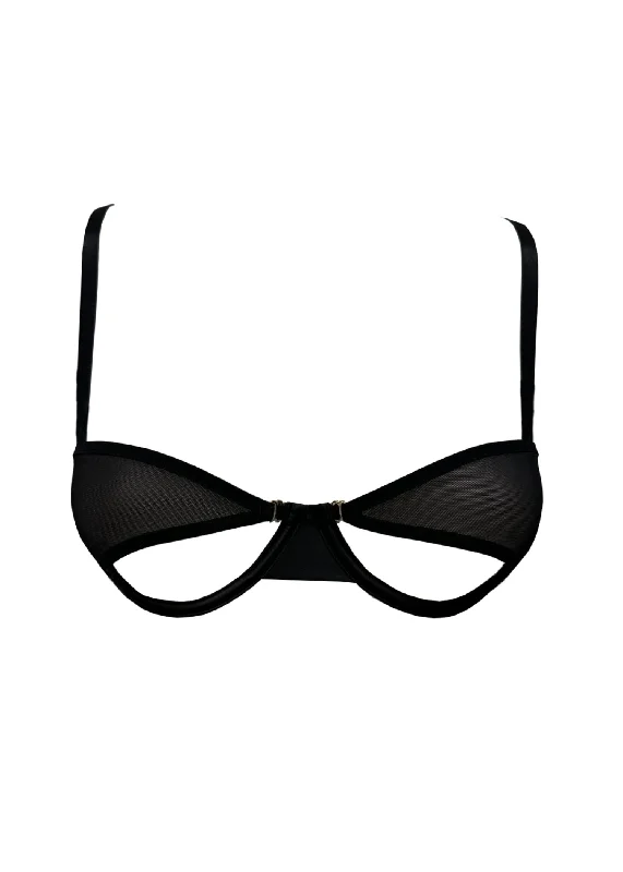 SHEER Multi Openable Bra (Black) Sleek Push-Up Bra