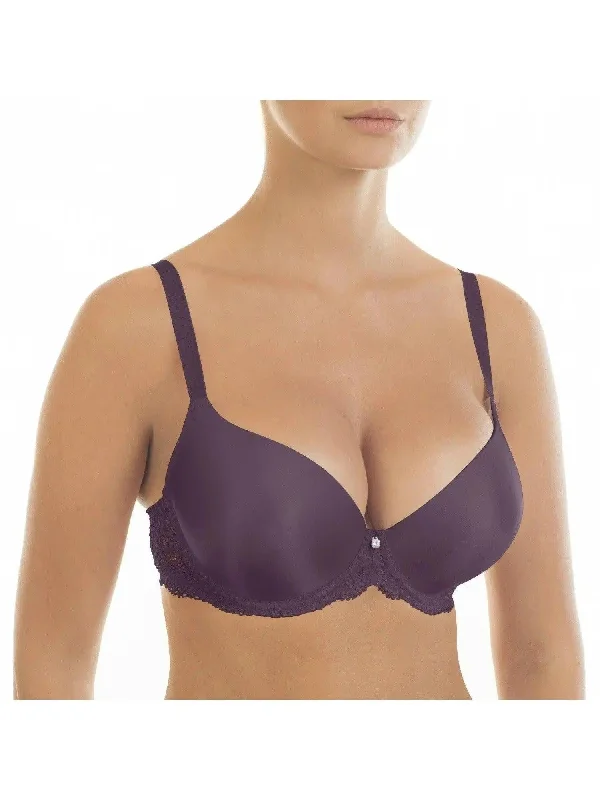 Black Currant Victoria Push Up Bra Soft Padded Bralette