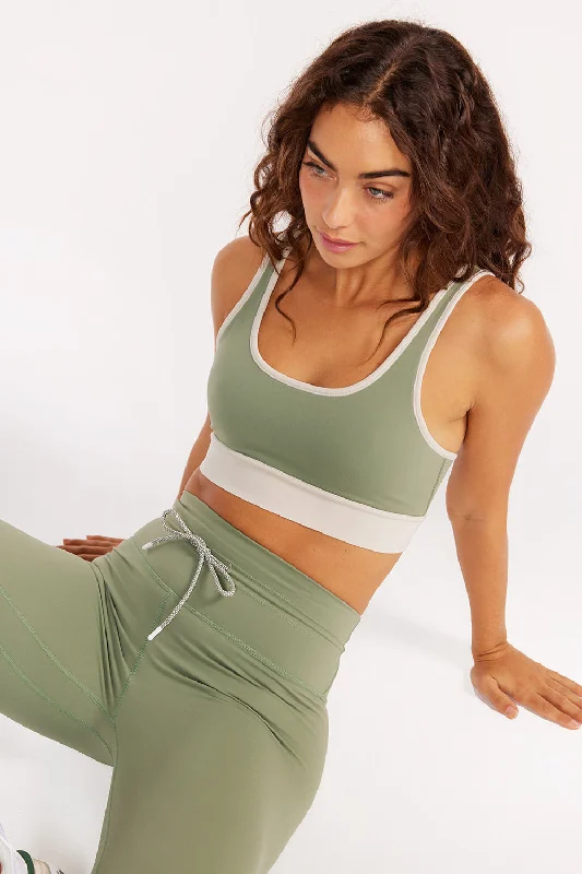 Blake contrast binding sports bra jade Cotton Comfort Bra