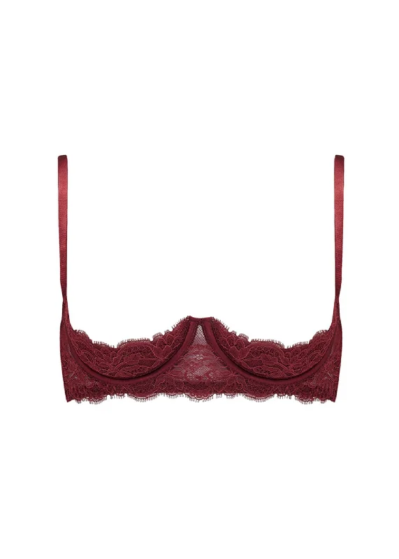 Seraphine Quarter Cup Bra (Mahogany) Comfortable Bralette Style