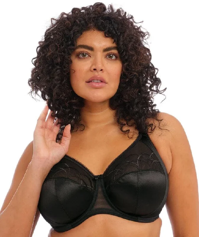 Elomi Cate Underwired Full Cup Banded Bra - Black Adjustable Fit Bra