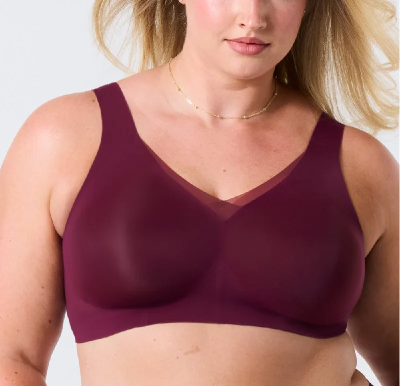 Evelyn & Bobbie Evelyn Winter Berry Wireless Plunge Bra Comfortable Lounge Bra