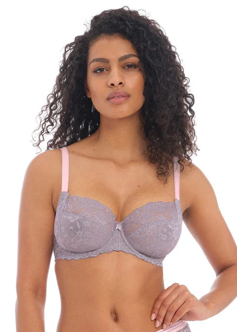 Freya Offbeat Underwire Side Support Bra, Mineral Grey Supportive Sports Bra