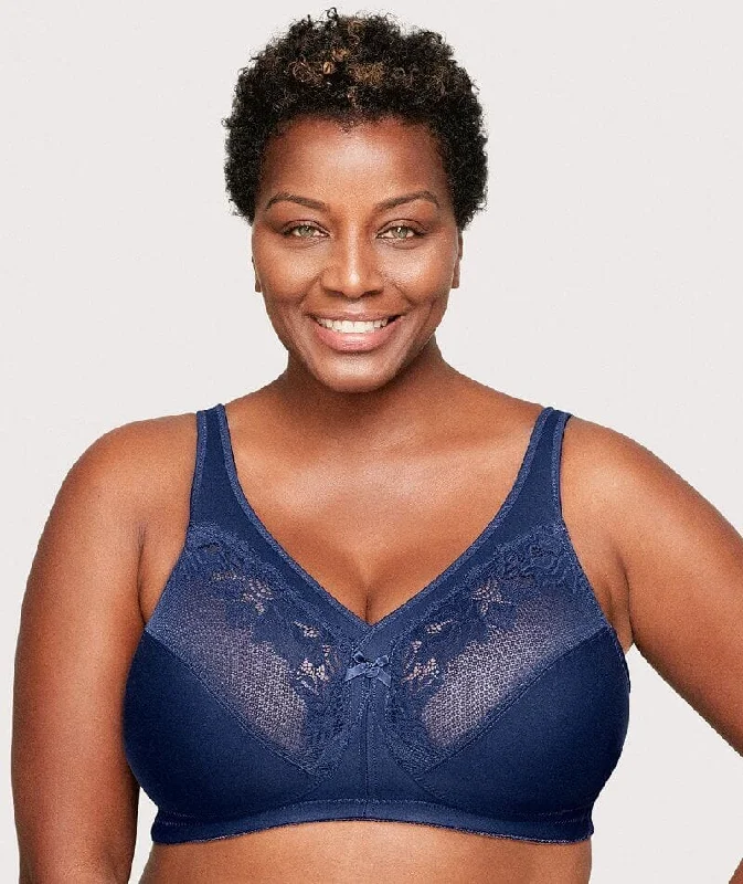 Glamorise Magiclift Minimizer Wire-Free Bra - Blue Soft Cotton Bra