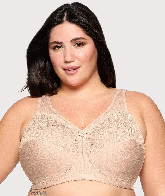 Glamorise Magiclift Moisture Control Wire-Free Bra - Cafe Multi-Way Bra Design