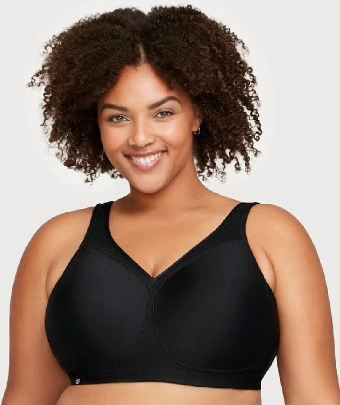 Glamorise Magiclift Seamless Wire-Free Sports Bra - Black Sleek Sports Bra