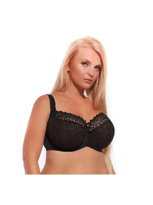 Black Betty Full Coverage Soft Cup Bra in Bands 30 through 40 Chic Lace Bra