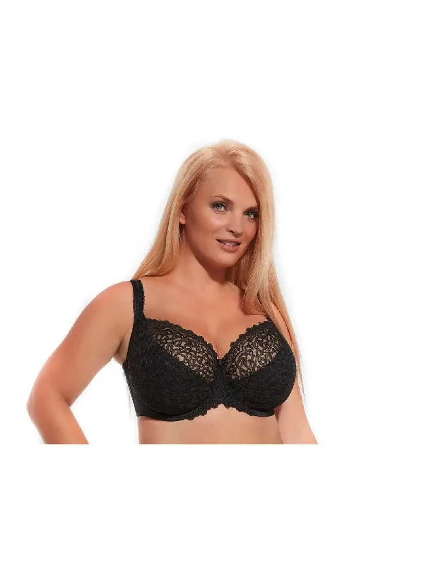 Black Betty Soft Cup Bra in Bands 30 through 40 Lacy Underwire Bra