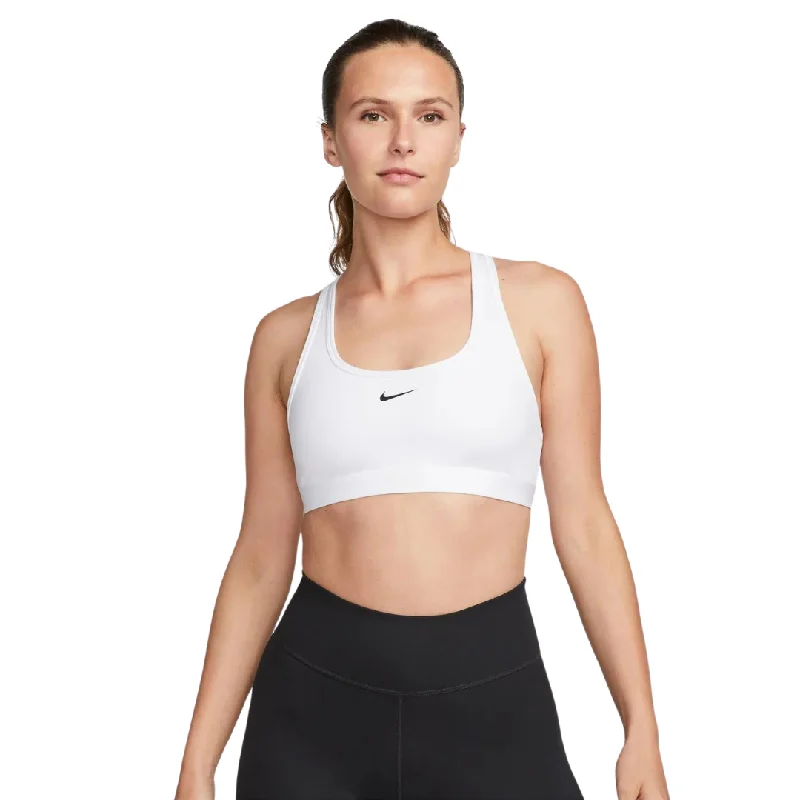 Nike Swoosh Light Support Women's Non-Padded White Sports Bra Soft Mesh Bra