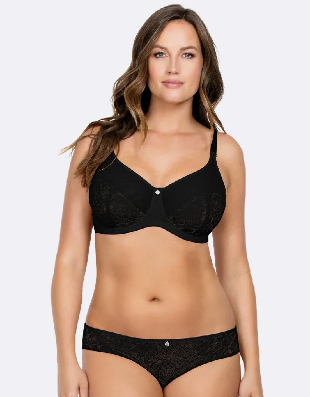 Parfait Enora Minimizer Full Cup Bra Black Push-Up Padded Bra