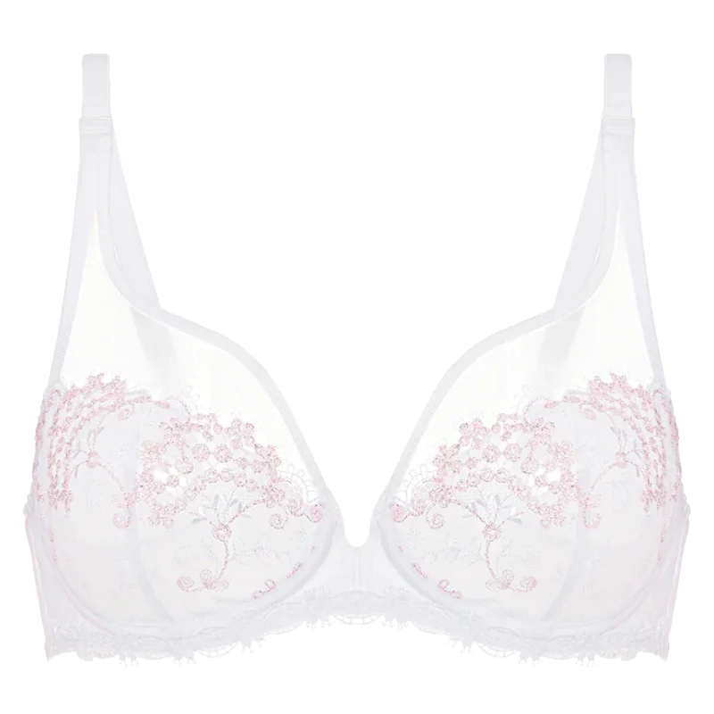 Simone Perele Wish Full Coverage Bra Crystal White Lacy Underwire Bra