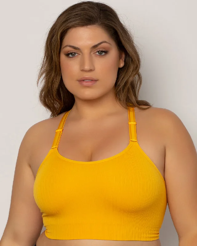 Smooth Seamless Comfort Wireless Longline Bra - Saffron Versatile Bralette Set