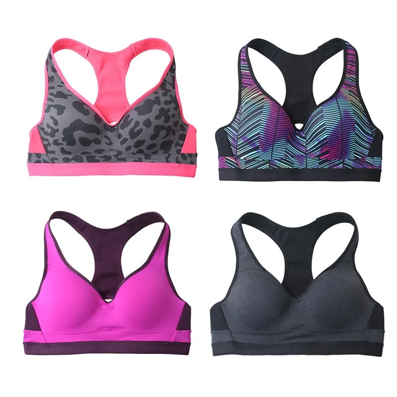 Sports Bra For Yoga Fitness Padded Running Bra Plus Size Soft Strapless Bra