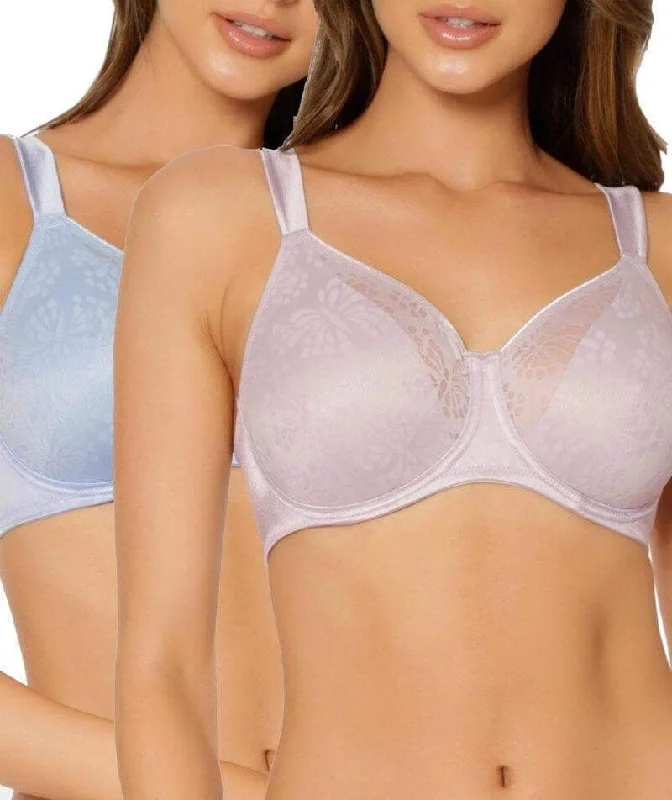 Triumph Lacy Minimizer 2 Pack Bra - Grey/Blue Comfortable Fit Bralette