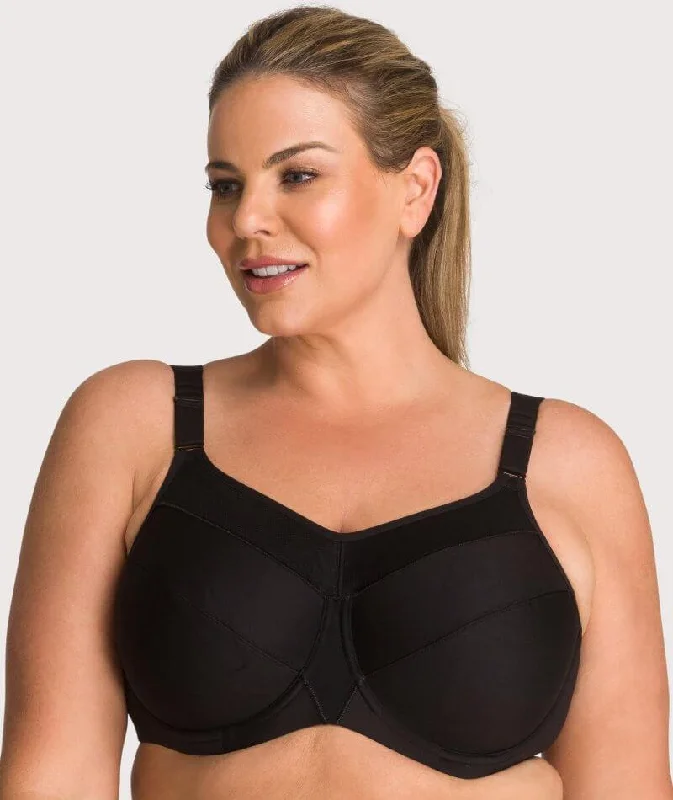 Triumph Triaction Ultra Underwired Sports Bra - Black Elegant Lace Lingerie