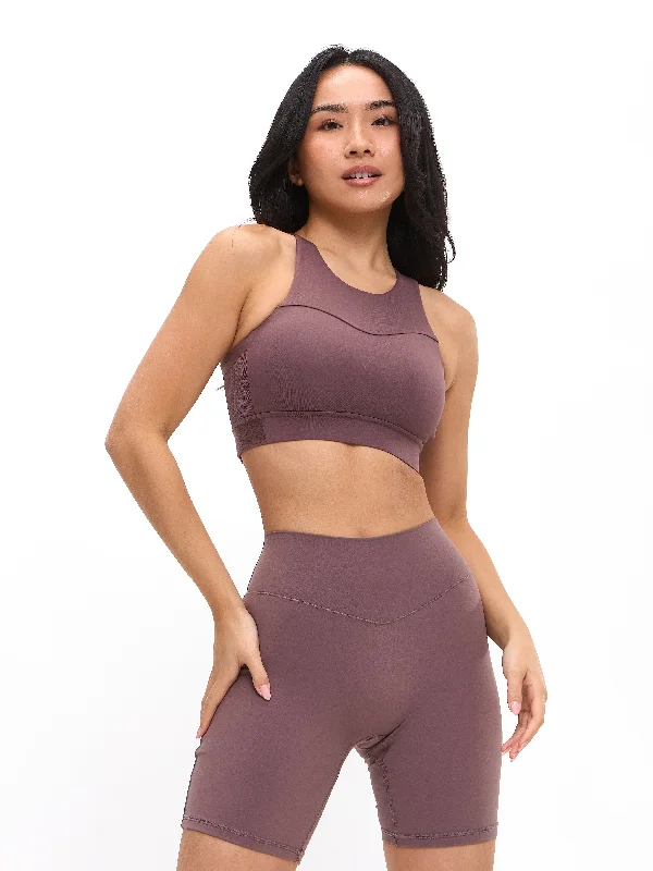 Wicked Sports Bra - Mocha Berry Padded Push-Up Bra