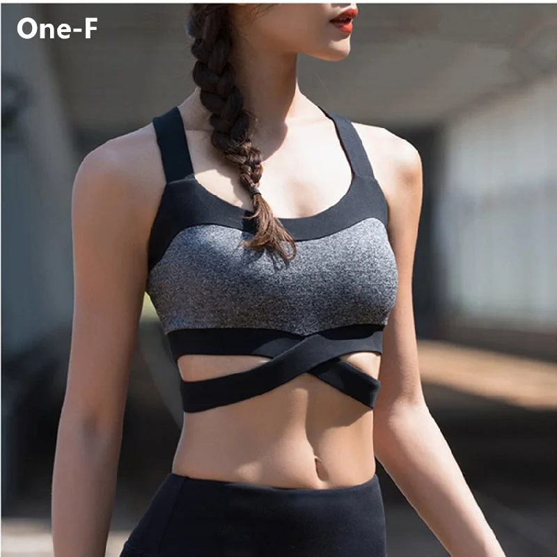 Women High Impact Sports Bra Contrast Exercise fitness Bra Adjustable Bra Straps