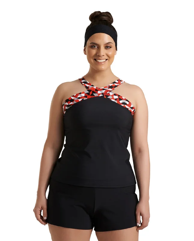 Always For Me Black Plus Size Traycee Criss Cross Underwire Tankini Top Retro Swimwear Style Always For Me Black Plus Size Traycee Criss Cross Underwire Tankini Top Retro Swimwear Style