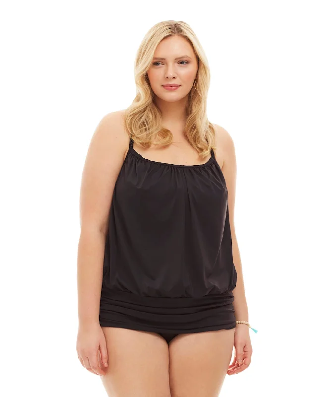 Always For Me by Fit 4U Black Plus Size Luxury Racerback Tankini Top with Matching Tankini Bottom Plus-Size Bikini Set Always For Me by Fit 4U Black Plus Size Luxury Racerback Tankini Top with Matching Tankini Bottom Plus-Size Bikini Set