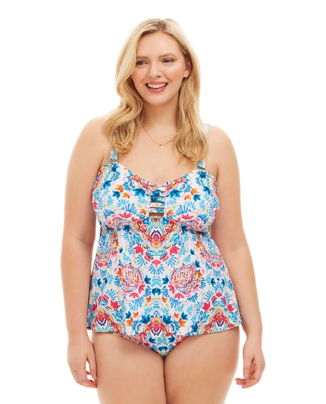 Always For Me Festival Plus Size Tankini Top with Matching Tankini Bottom Bold Swimsuit Design Always For Me Festival Plus Size Tankini Top with Matching Tankini Bottom Bold Swimsuit Design