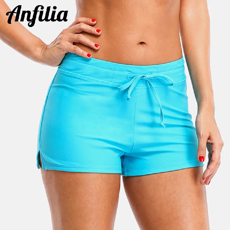 Anfilia Swimming Trunks Women Bikini Bottom Solid Color Swimwear Briefs Split Bandage Boy Shorts Mesh Detail Bikini Anfilia Swimming Trunks Women Bikini Bottom Solid Color Swimwear Briefs Split Bandage Boy Shorts Mesh Detail Bikini