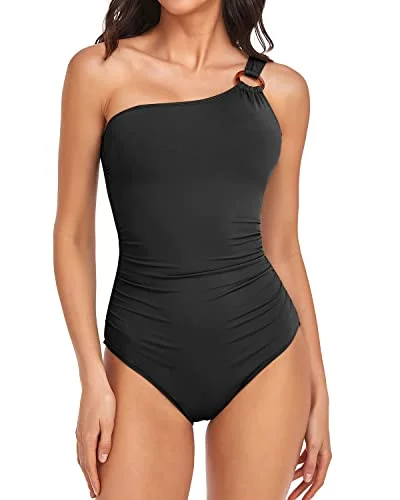 Flattering Tummy Control O-Ring Modest One Shoulder Swimsuit for Women Push-Up Swimsuit Top Flattering Tummy Control O-Ring Modest One Shoulder Swimsuit for Women Push-Up Swimsuit Top