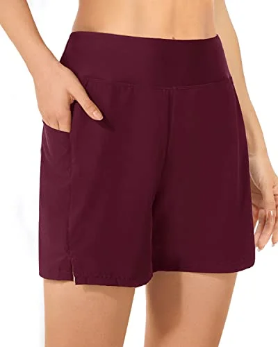 High Waisted Swim Board Shorts for Women UPF 50+ Swimsuit Bottom Trunks Sporty Swimwear Bottoms High Waisted Swim Board Shorts for Women UPF 50+ Swimsuit Bottom Trunks Sporty Swimwear Bottoms
