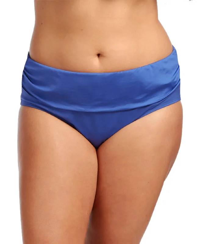 Kenneth Cole Reaction Paisley Intuition Plus Size Foldover Hipster Swim Bottom Stylish Cover-Up Set