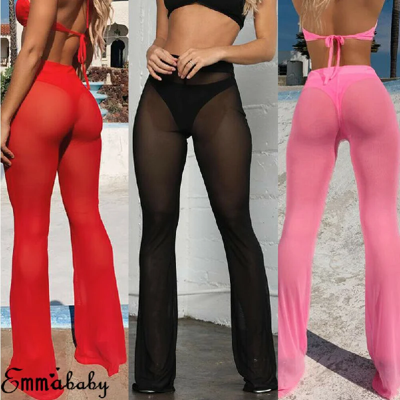 Summer Women See-Through Bikini Cover Up Sexy Long Pant Mesh Fishnet Bottom Cover Ups Ladies Fashion Swimwear Bathing Crisscross Back Swimsuit Summer Women See-Through Bikini Cover Up Sexy Long Pant Mesh Fishnet Bottom Cover Ups Ladies Fashion Swimwear Bathing Crisscross Back Swimsuit