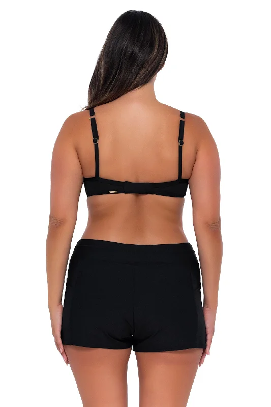 Sunsets Escape Black Laguna Swim Short High-Waisted Swimwear
