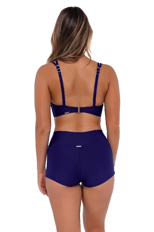 Sunsets Indigo Kinsley Swim Short Plunge Neckline Swimsuit