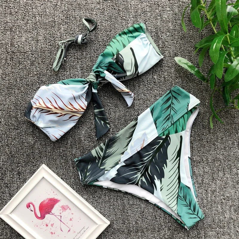 Women Bikini Set Thong Bottom High Waist Swimwear Bandeau Bikini Sets Beachwear Swimsuit Bold Swimsuit Design Women Bikini Set Thong Bottom High Waist Swimwear Bandeau Bikini Sets Beachwear Swimsuit Bold Swimsuit Design