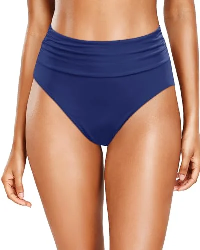 Women High Waisted Bikini Bottoms Tummy Control Swimsuit Bottoms Ruched Bathing Suit Swim Bottom High Cut Classic Sporty Swimsuit Women High Waisted Bikini Bottoms Tummy Control Swimsuit Bottoms Ruched Bathing Suit Swim Bottom High Cut Classic Sporty Swimsuit