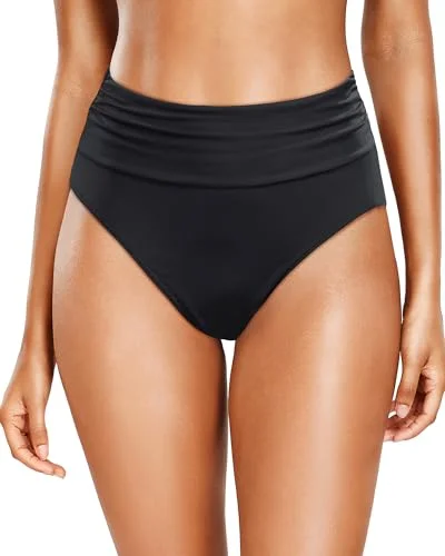 Women High Waisted Tummy Control Bikini Bottoms Ruched Bathing Suit Swim Bottom High Cut Ruffled Swimsuit Top Women High Waisted Tummy Control Bikini Bottoms Ruched Bathing Suit Swim Bottom High Cut Ruffled Swimsuit Top