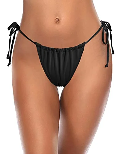 Women Sexy Full Coverage Bikini Bottom Low Waist Swim Bottoms-Black Tropical Print One-Piece Women Sexy Full Coverage Bikini Bottom Low Waist Swim Bottoms-Black Tropical Print One-Piece