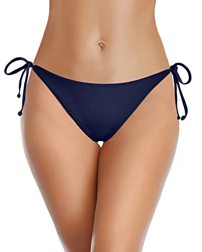 Full Coverage Swim Bottom Tie Side Bikini Bottom Low Rise Bathing Suit Bottom-Navy Blue Classic Sporty Swimsuit Full Coverage Swim Bottom Tie Side Bikini Bottom Low Rise Bathing Suit Bottom-Navy Blue Classic Sporty Swimsuit