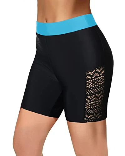 Women High Waisted Swim Shorts Tummy Control Long Board Shorts Bottoms-Black Sexy Swimwear Set Women High Waisted Swim Shorts Tummy Control Long Board Shorts Bottoms-Black Sexy Swimwear Set