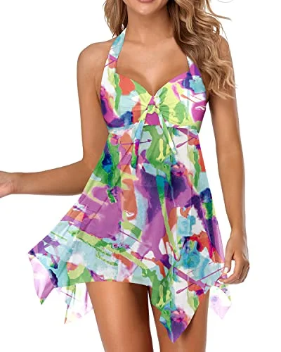 Push Up Underwire Swimsuits For Women Two Piece Swimdress-Color Tie Dye Strappy Back Bikini Push Up Underwire Swimsuits For Women Two Piece Swimdress-Color Tie Dye Strappy Back Bikini