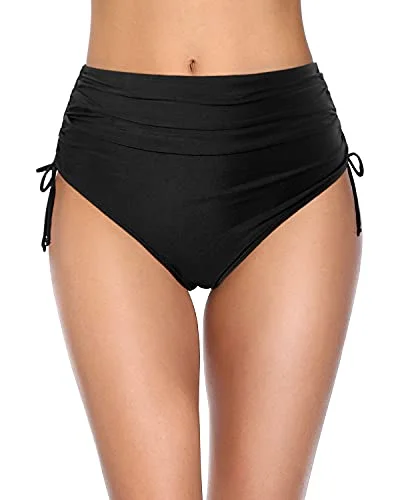 Ladies Full Coverage High Waisted Swimsuit Bikini Bottoms-Black Stylish Beachwear Set Ladies Full Coverage High Waisted Swimsuit Bikini Bottoms-Black Stylish Beachwear Set
