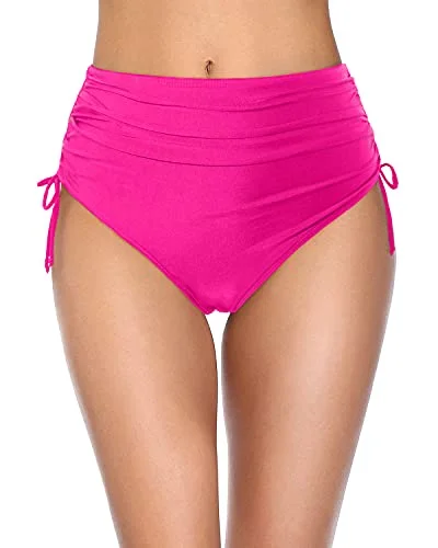 Women's High Waisted Full Coverage Swim Bottom Bikini Bottoms-Neon Pink Beach Ready Swimsuit Women's High Waisted Full Coverage Swim Bottom Bikini Bottoms-Neon Pink Beach Ready Swimsuit