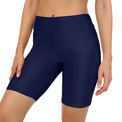 Long Board Shorts Bathing Suit Bottoms Womens Swim Shorts-Navy Blue Push-Up Swimsuit Top Long Board Shorts Bathing Suit Bottoms Womens Swim Shorts-Navy Blue Push-Up Swimsuit Top