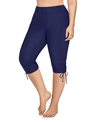 Stretchy Board Shorts For Women Plus Size Swim Capris-Navy Blue Sexy Monokini Swimsuit Stretchy Board Shorts For Women Plus Size Swim Capris-Navy Blue Sexy Monokini Swimsuit