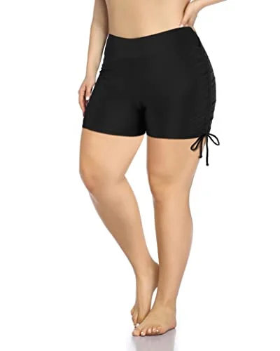 Board Swim Shorts Slim Look Plus Size High Waisted Swimsuit Shorts-Black Stylish Swimsuit Set Board Swim Shorts Slim Look Plus Size High Waisted Swimsuit Shorts-Black Stylish Swimsuit Set