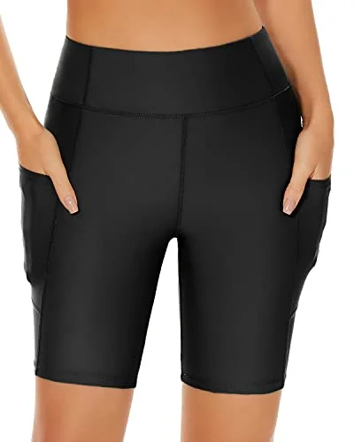 Sporty Tankini Swimsuit Boy Shorts Long Swim Shorts For Women-Black Luxury Swimsuit Style Sporty Tankini Swimsuit Boy Shorts Long Swim Shorts For Women-Black Luxury Swimsuit Style