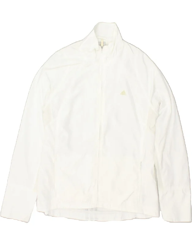 ADIDAS Womens Clima Proof Tracksuit Top Jacket UK 16 Large White Herringbone Jacket Checkered Jacket Solid Jacket ADIDAS Womens Clima Proof Tracksuit Top Jacket UK 16 Large White Herringbone Jacket Checkered Jacket Solid Jacket