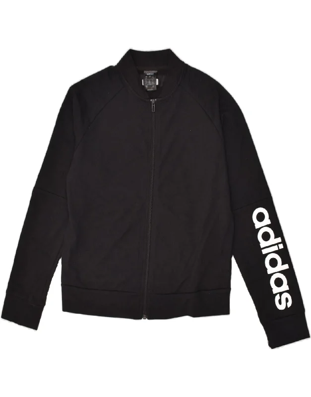 ADIDAS Womens Graphic Tracksuit Top Jacket UK 12/14 Medium Black Cotton Satin Fabric Silk Fabric Chiffon Fabric ADIDAS Womens Graphic Tracksuit Top Jacket UK 12/14 Medium Black Cotton Satin Fabric Silk Fabric Chiffon Fabric