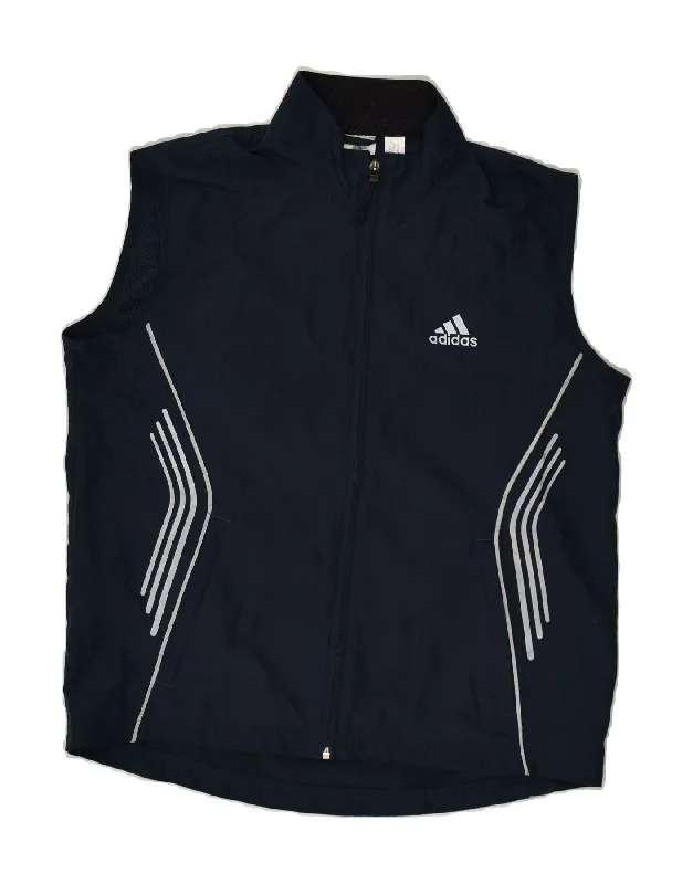 ADIDAS Womens Sleeveless Tracksuit Top Jacket UK 12 Medium Navy Blue Tailored Jacket Straight Jacket A-Line Jacket ADIDAS Womens Sleeveless Tracksuit Top Jacket UK 12 Medium Navy Blue Tailored Jacket Straight Jacket A-Line Jacket
