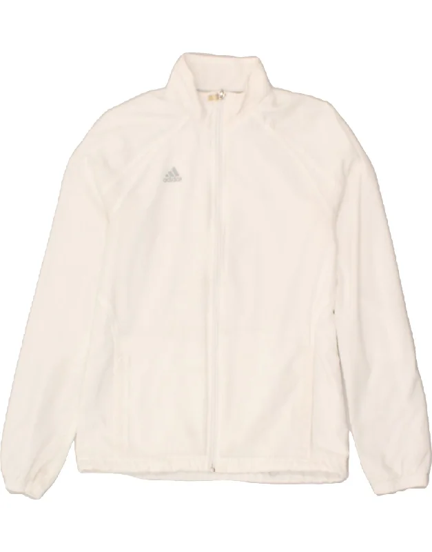 ADIDAS Womens Tracksuit Top Jacket UK 10 Small White Polyester A-Line Jacket Boat Neck Shawl Collar ADIDAS Womens Tracksuit Top Jacket UK 10 Small White Polyester A-Line Jacket Boat Neck Shawl Collar